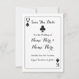 Reserva La Fecha Guardar La Fecha King Clubs Ace Spades Wedding Inv