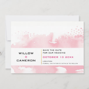 Reserva La Fecha GUARDAR LA FECHA moderna de color mínimo rosa páli