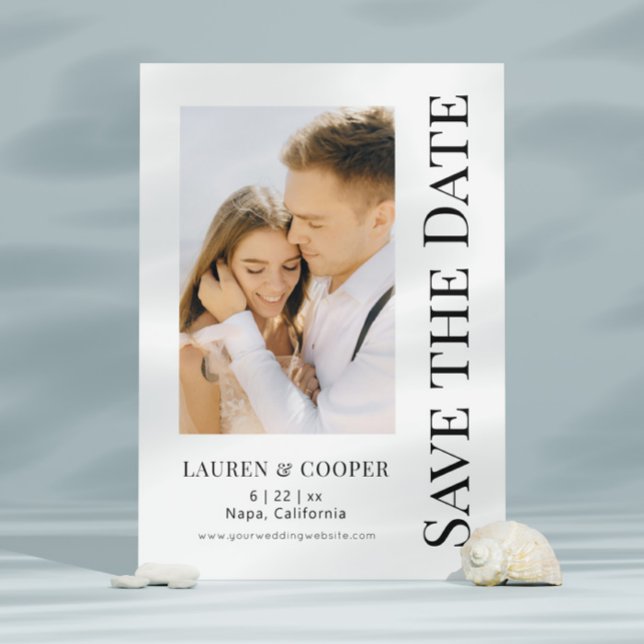 Reserva La Fecha Guardar la fecha negro blanco elegante boda modern (Subido por el creador)