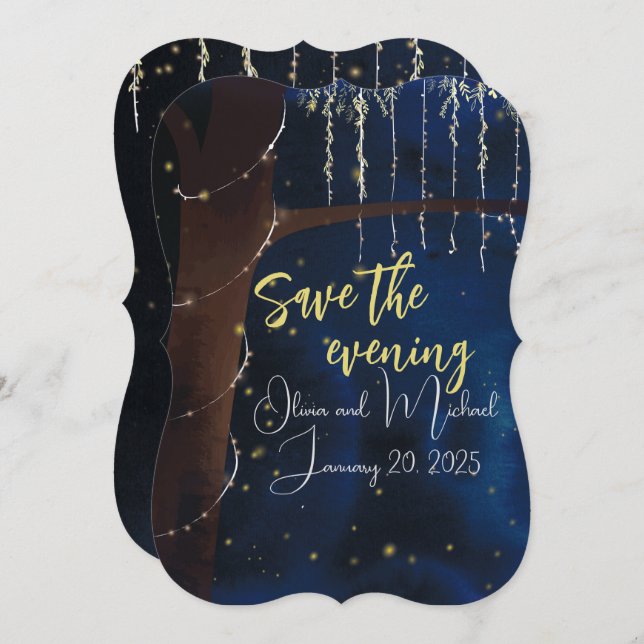 Reserva La Fecha Guardar la fecha para una noche elegante (Anverso / Reverso)