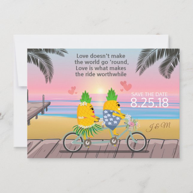 Reserva La Fecha Guardar la Fecha Piña Juguetona (Anverso)