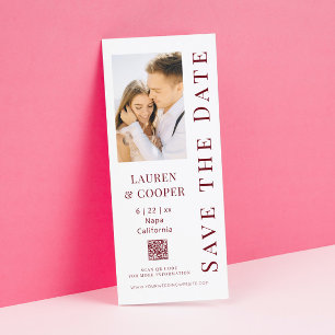 Reserva La Fecha Guardar La Fecha Rosewood Red QR Código Boda Moder