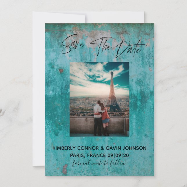 Reserva La Fecha Guardar la fecha | Turquesa Oxidado (Anverso)