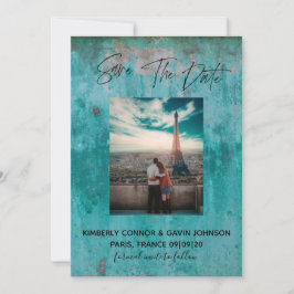 Reserva La Fecha Guardar la Fecha |Turquesa Oxidado