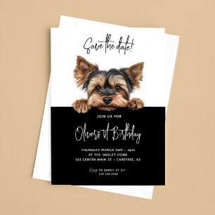 Reserva La Fecha Guardar la fecha Yorkshire Terrier 1er cumpleaños