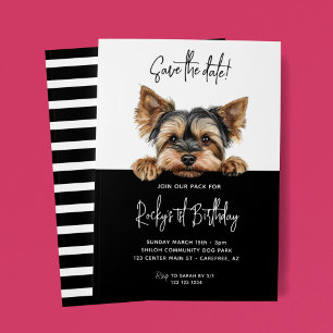 Reserva La Fecha Guardar la fecha Yorkshire Terrier perro 1 cumplea