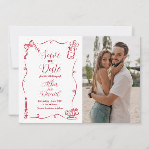 Reserva La Fecha Guardar La Mano De Fecha Dibujada Ilustrada Por Wh