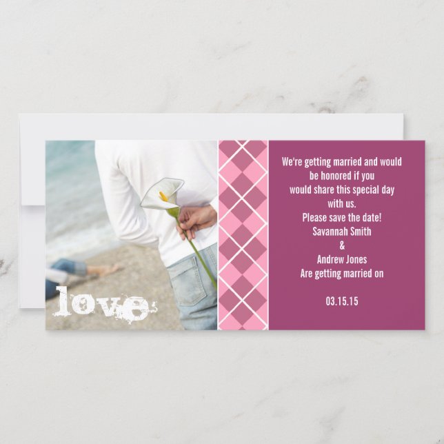 Reserva La Fecha Guardar las fotos de Date-Engagement (Anverso)