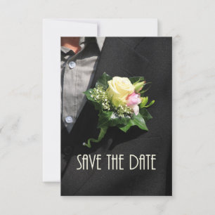 Reserva La Fecha Guardar los novios de fecha Boutonniere