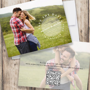 Reserva La Fecha Guardar única fecha Código QR de foto Minimalista