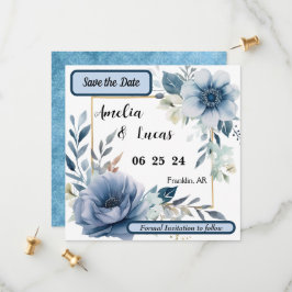 Reserva La Fecha Guarde la fecha floral azul