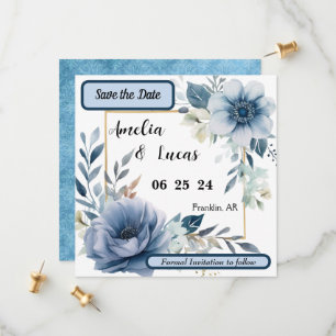 Reserva La Fecha Guarde la fecha floral azul