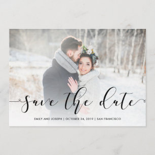 Reserva La Fecha Guión amoroso Black Save the Date with Photo