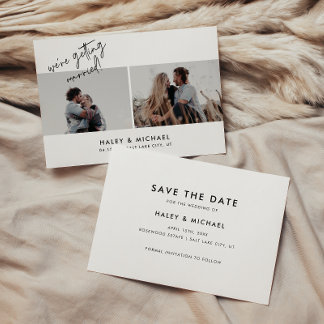 Reserva La Fecha Guión blanco minimalista 2 Boda fotográfico