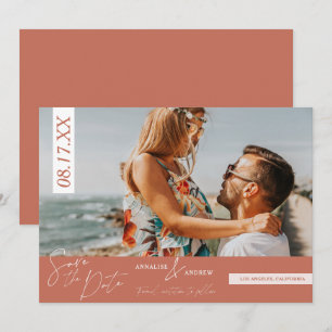 Reserva La Fecha Guión casual foto de terracota guardar la fecha