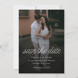 Reserva La Fecha Guión de cinta Minimalista Foto de Boda