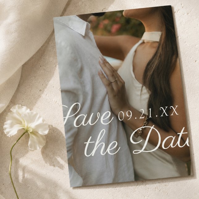 Reserva La Fecha Guión de Editorial Moderno Foto Save the Date (Modern Editorial Script Photo Save the Date
)