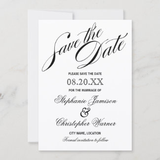 Reserva La Fecha Guión de elegancia de caligrafía Guardar la fecha