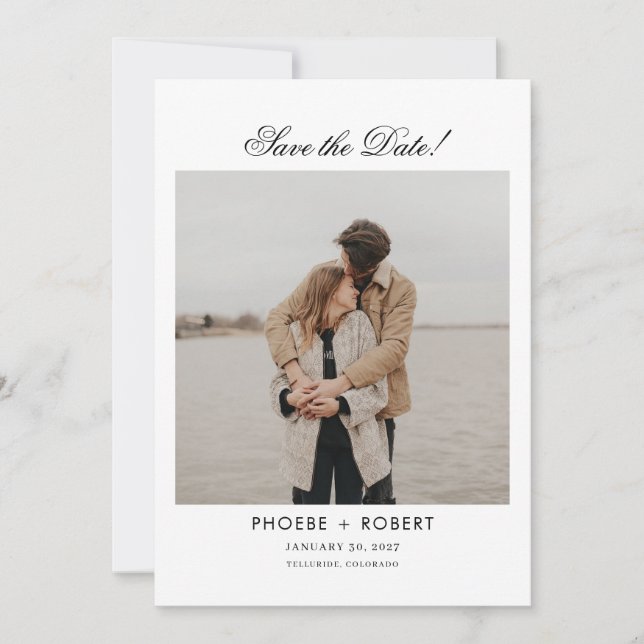 Reserva La Fecha Guión de foto Boda moderna Guardar la fecha (Anverso)