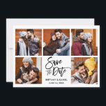 Reserva La Fecha Guión de pincel moderno 5 Foto<br><div class="desc">Guión de pincel moderno 5 Par de fotos Guardar la tarjeta de Invitación de compromiso de fecha</div>