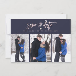 Reserva La Fecha Guión de pincel moderno rosado de PixDezines Rubor