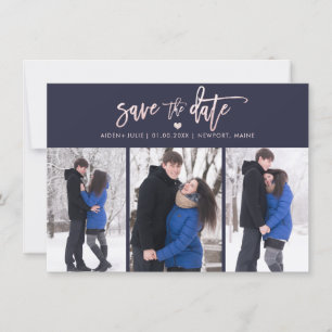 Reserva La Fecha Guión de pincel moderno rosado de PixDezines Rubor