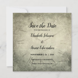 Reserva La Fecha Guión de reloj rústico vintage Wedding Save the Da