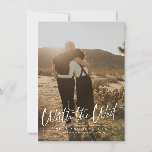 Reserva La Fecha Guión de Vale la Pena Esperar Posposición Guardar  (Anverso)