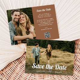 Reserva La Fecha Guión del Boho | Dos fotos y código QR