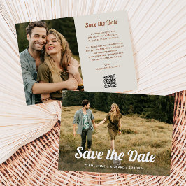 Reserva La Fecha Guión del Boho | Dos fotos y código QR