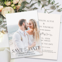 Reserva La Fecha Guión elegante de la foto del boda Save Date