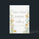 Reserva La Fecha Guión marrón floral blanco y amarillo de Daffodil<br><div class="desc">Bonito amarillo y blanco Borde floral Daffodil hecho en suaves acuarelas son perfectos para este recordatorio boda de primavera y verano boda "Save the Date". Guión marrón y tipografía de coordenadas. Personalizar según sea necesario. Para hacer personalizar, haga clic en el enlace "personalizar más adelante" y utilice la herramienta de...</div>