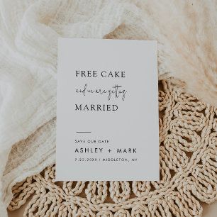Reserva La Fecha Guión minimalista divertido tarta de boda gratis