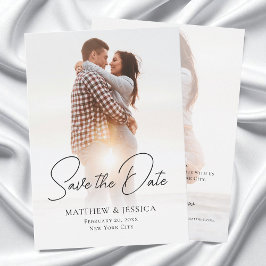 Reserva La Fecha Guión Minimalista moderno Dos Fotos De Boda Elegan