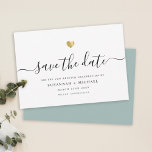 Reserva La Fecha Guión minimalista moderno oro Vow Renovación Dusty<br><div class="desc">Esta elegante tarjeta Save the Date para la renovación de tu promesa brilla con simplicidad. Tipografía moderna,  caligrafía magnífica y acentuada por un oro cardíaco delicado (impreso). En la parte posterior hay espacio para cualquier otro detalle,  como una url de sitio boda.</div>
