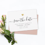 Reserva La Fecha Guión minimalista moderno oro Vow Renovación Dusty<br><div class="desc">Esta elegante tarjeta Save the Date para la renovación de tu promesa brilla con simplicidad. Tipografía moderna,  caligrafía magnífica y acentuada por un oro cardíaco delicado (impreso). En la parte posterior hay espacio para cualquier otro detalle,  como una url de sitio boda. Esta es la versión rosa de color.</div>