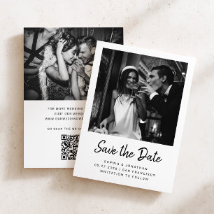 Reserva La Fecha Guión minimalista moderno y dos fotos Boda
