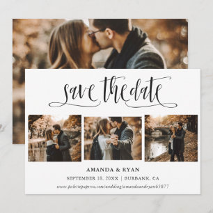 Reserva La Fecha Guión moderno 4 Boda fotográfica Guardar las tarje