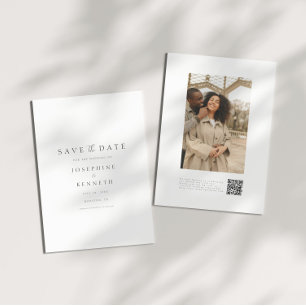 Reserva La Fecha Guión moderno Código QR Boda fotográfica Guardar l