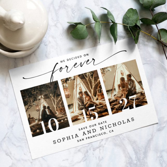 Reserva La Fecha Guión moderno | Collage de fotos blanco y negro 3 (Subido por el creador)