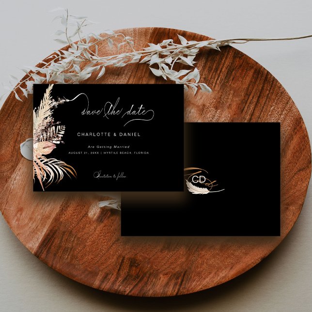 Reserva La Fecha Guión moderno de caligrafía caprichosa de Boho (Subido por el creador)