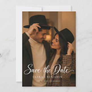 Reserva La Fecha Guión moderno elegante fotografía de boda guardar 