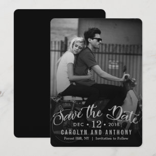 Reserva La Fecha Guión moderno   Foto personalizada para guardar la