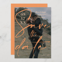 Guión naranja en negrita moderno guardar la foto d