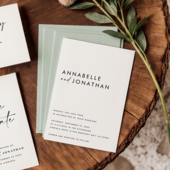 Reserva La Fecha Guion negro crema moderna minimal contemporáneo  s (Subido por el creador)