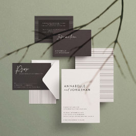 Reserva La Fecha Guión negro crema moderno minimo contemporáneo