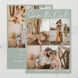Reserva La Fecha Guión verde sabio 6 boda fotográfica guardar la fe