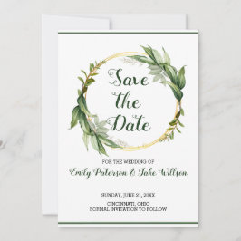 Reserva La Fecha Guirnalda de hojas verdes