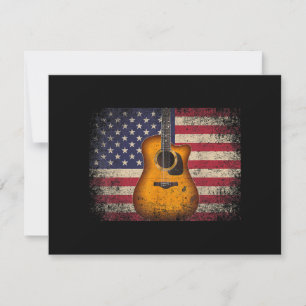 Reserva La Fecha Guitarra 4 de julio Regalo Bandera Americana USA -