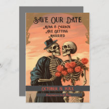 Halloween de la Pareja de Skeleton Vintage